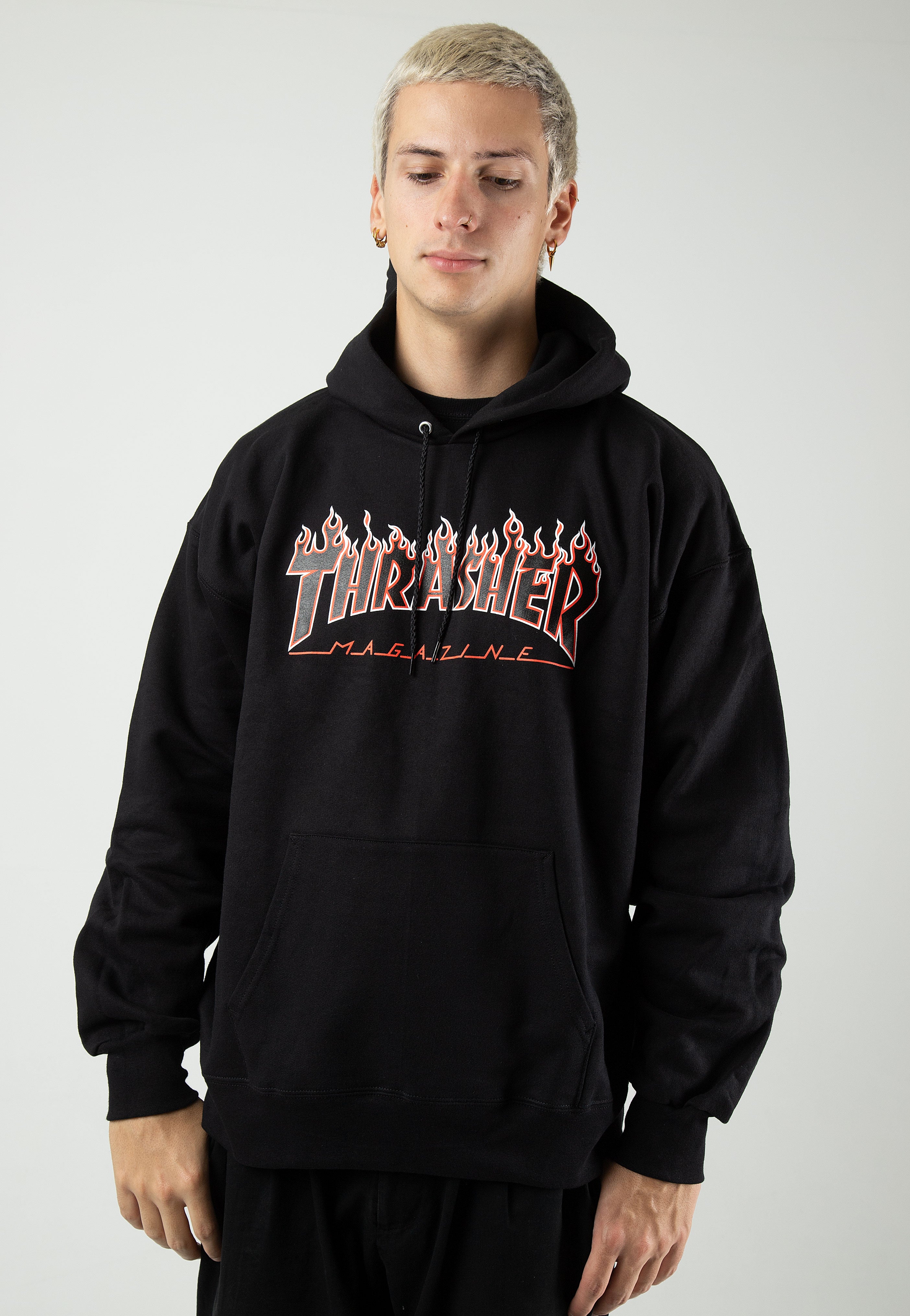 Thrasher - Flame Hood Black/Red - Hoodie | Men-Image