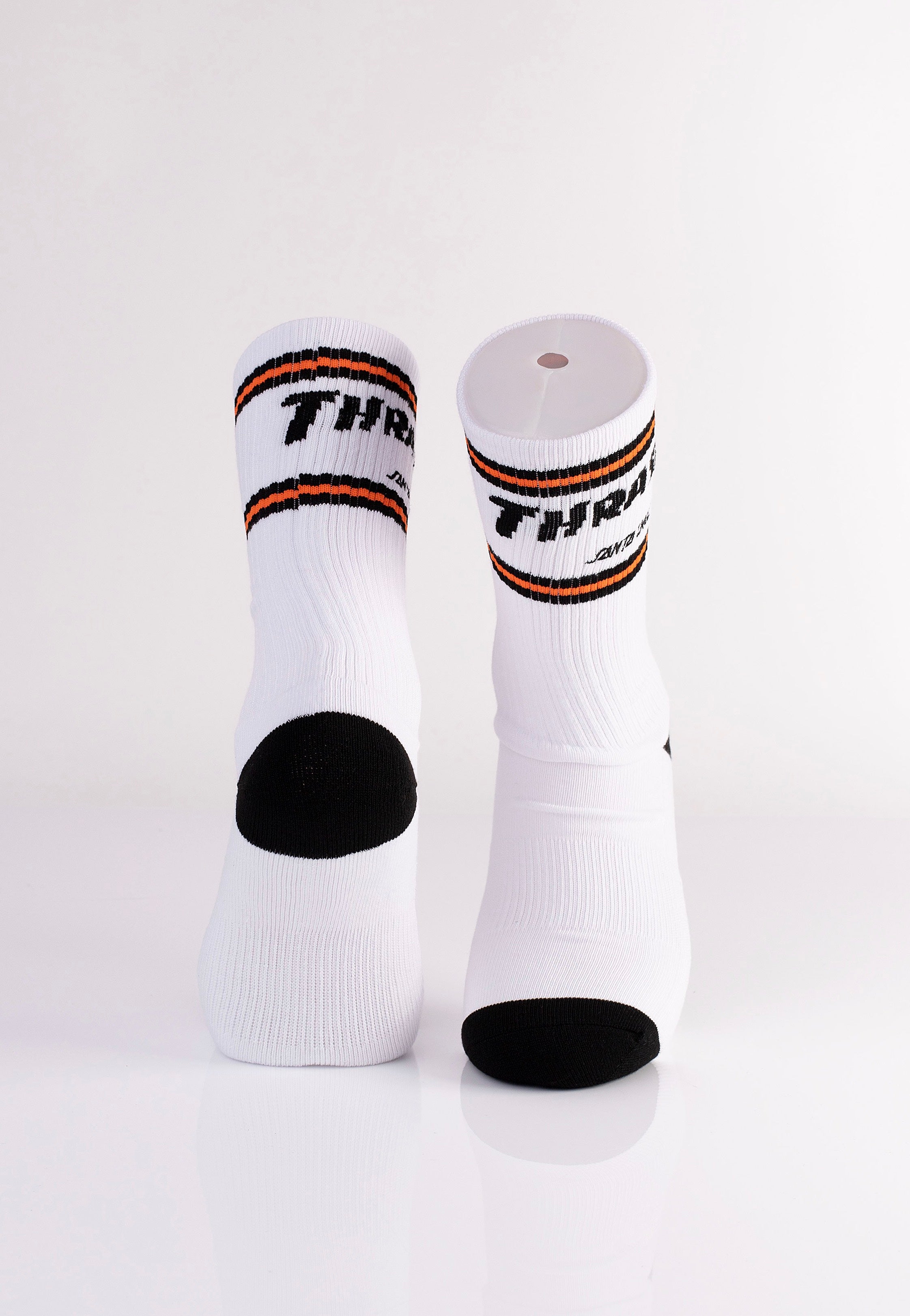 Thrasher x Santa Cruz - Strip Crew White - Socks | Neutral-Image