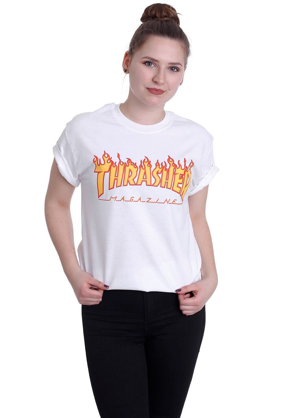 Thrasher - Thrasher Flame White - T-Shirt | Women-Image