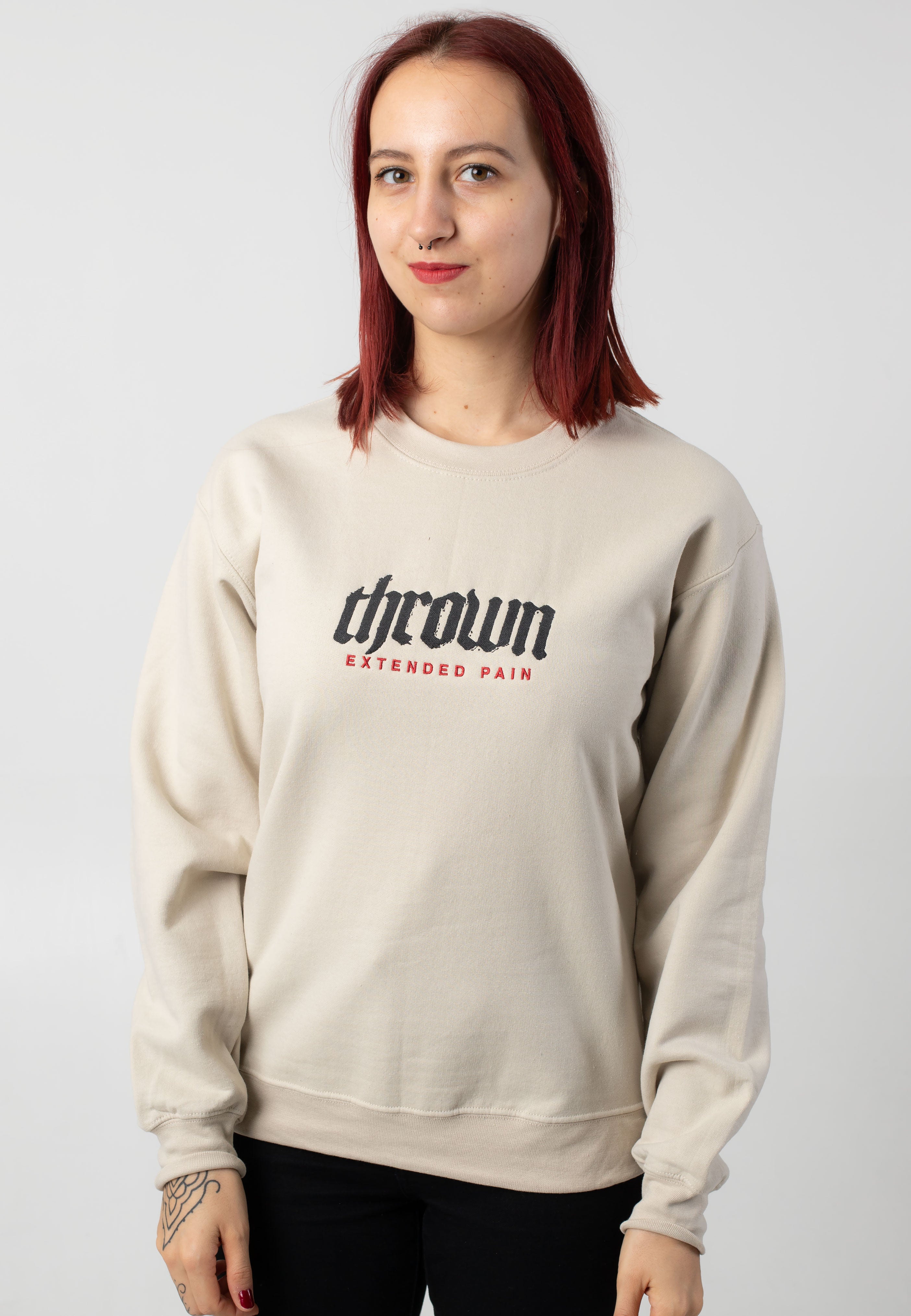 Thrown - Embroidered Extended Pain Sand - Sweater | Women-Image