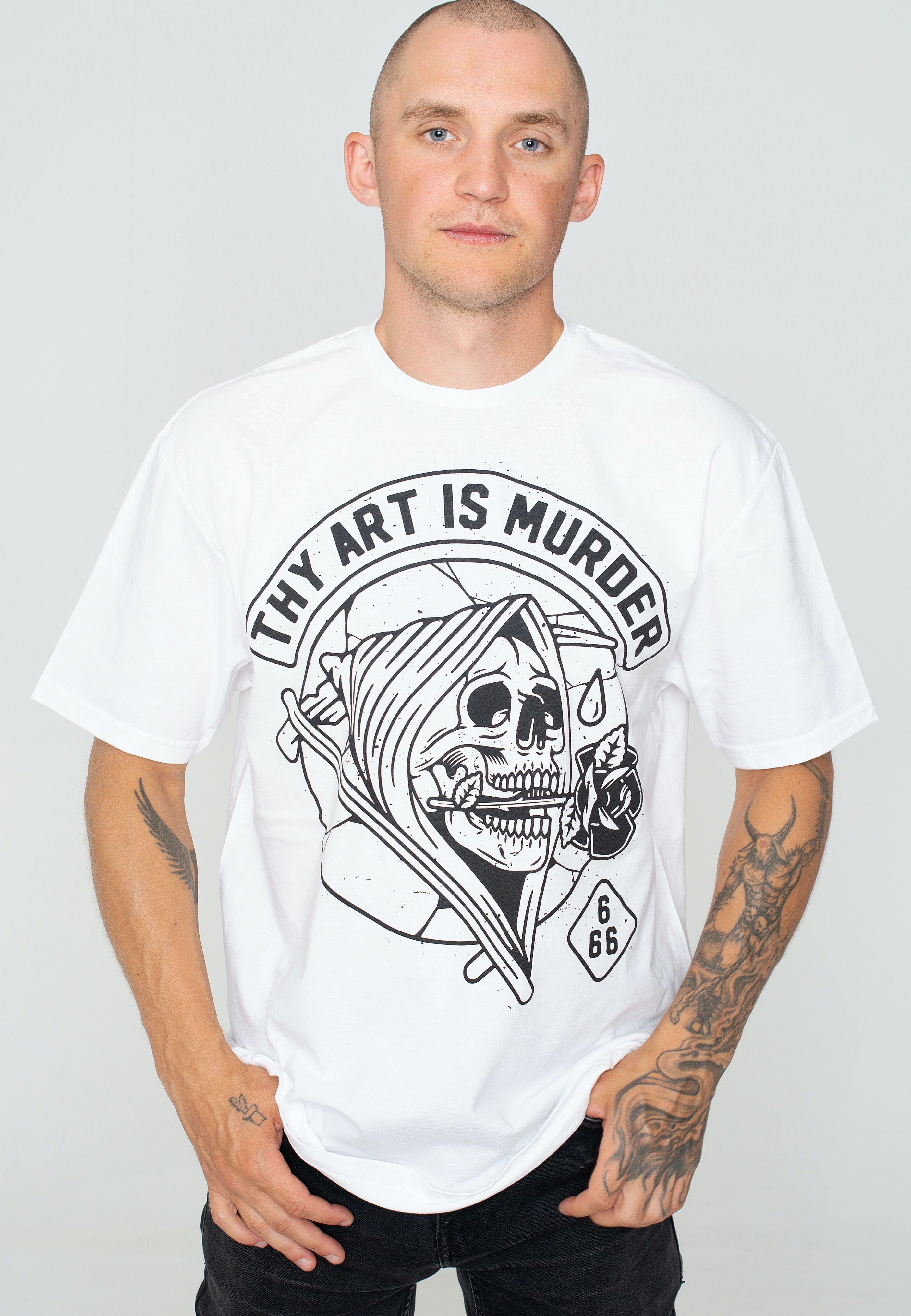 Thy Art Is Murder - Biker White - T-Shirt | Men-Image