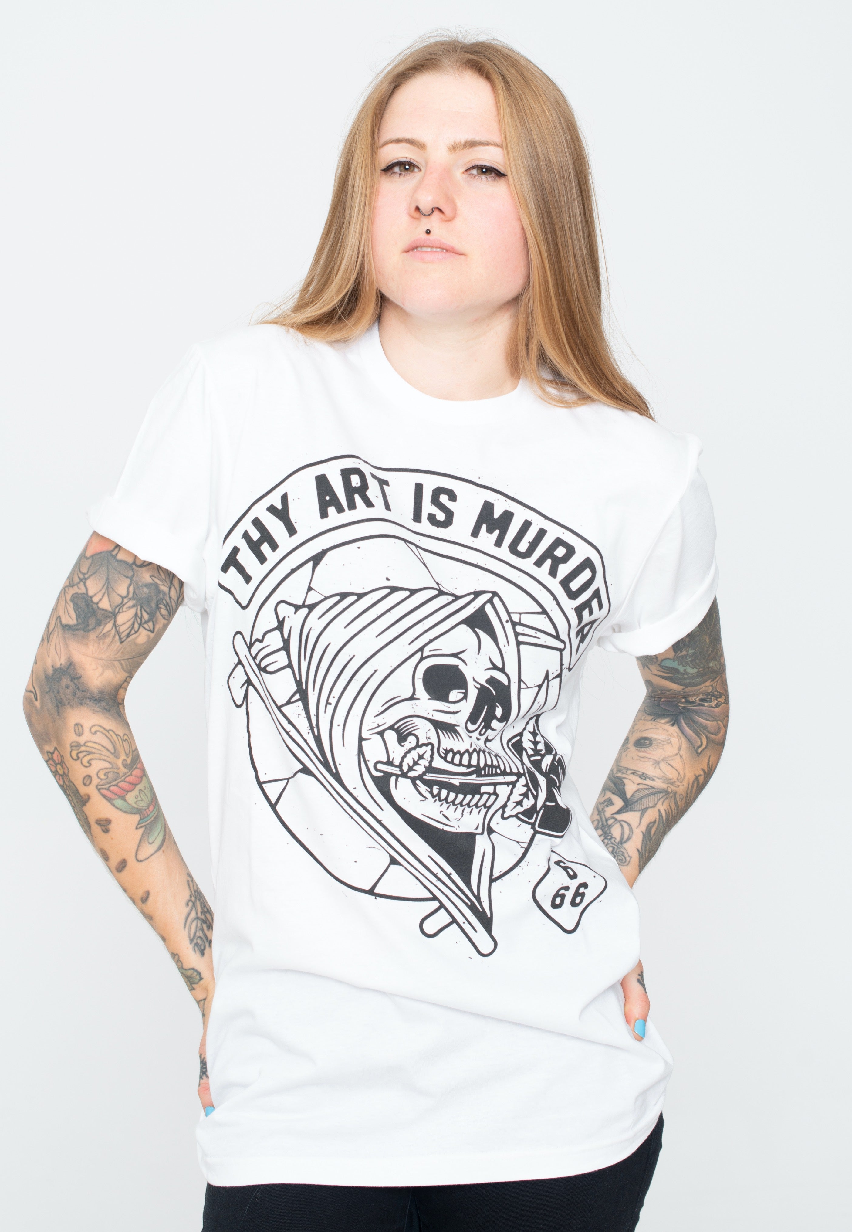 Thy Art Is Murder - Biker White - T-Shirt | Women-Image