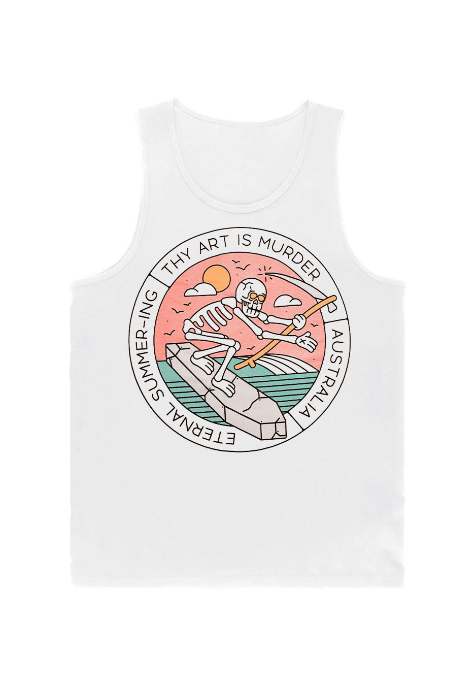 Thy Art Is Murder - Surfing Skull White - Tank | Neutral-Image