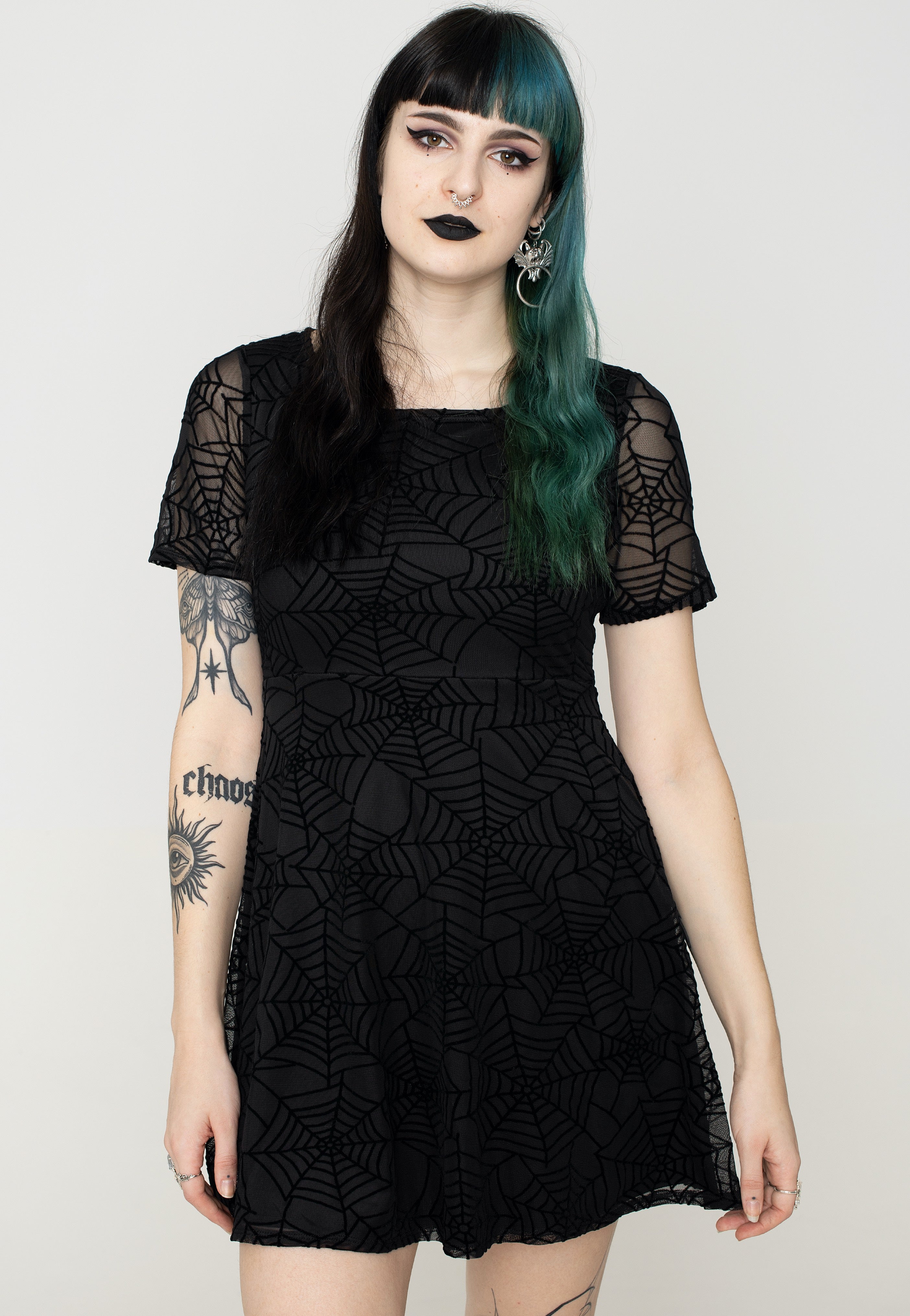 Dark Moon - Tina Spider Mesh Mini - Dress | Women-Image