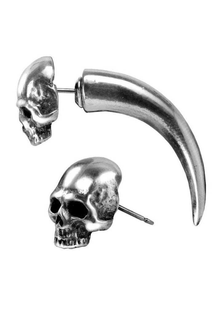 Alchemy England - Tomb Skull Horn Silver - Earring | Neutral-Image