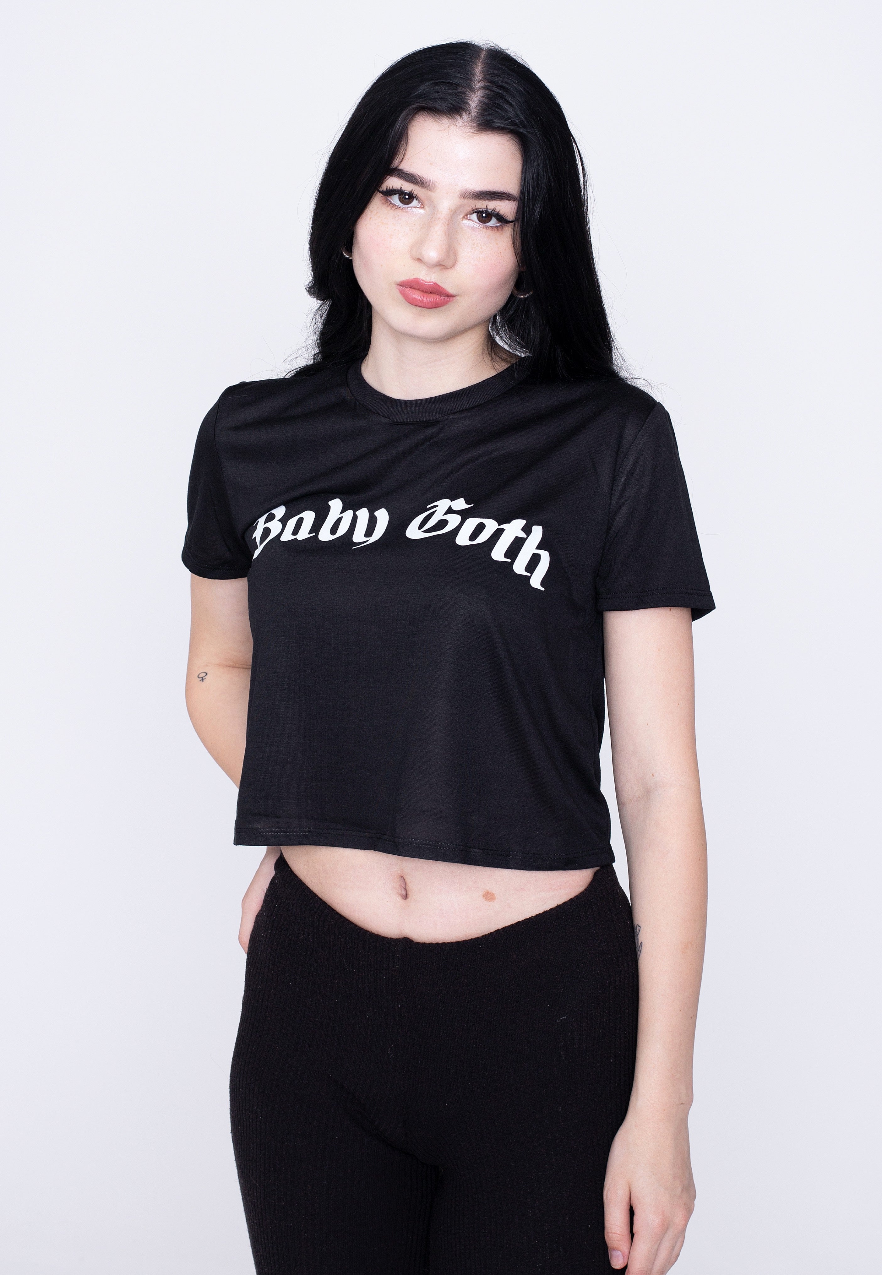 Too Fast - Flowy Summer Crop Baby Goth Black - Girly | Women-Image