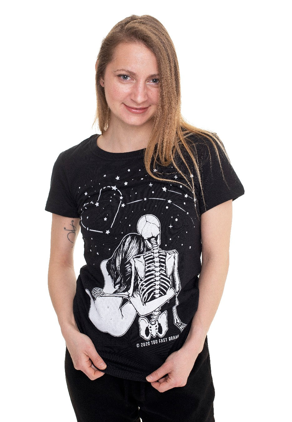 Too Fast - XOXO Love Skulls Black - T-Shirt | Women-Image