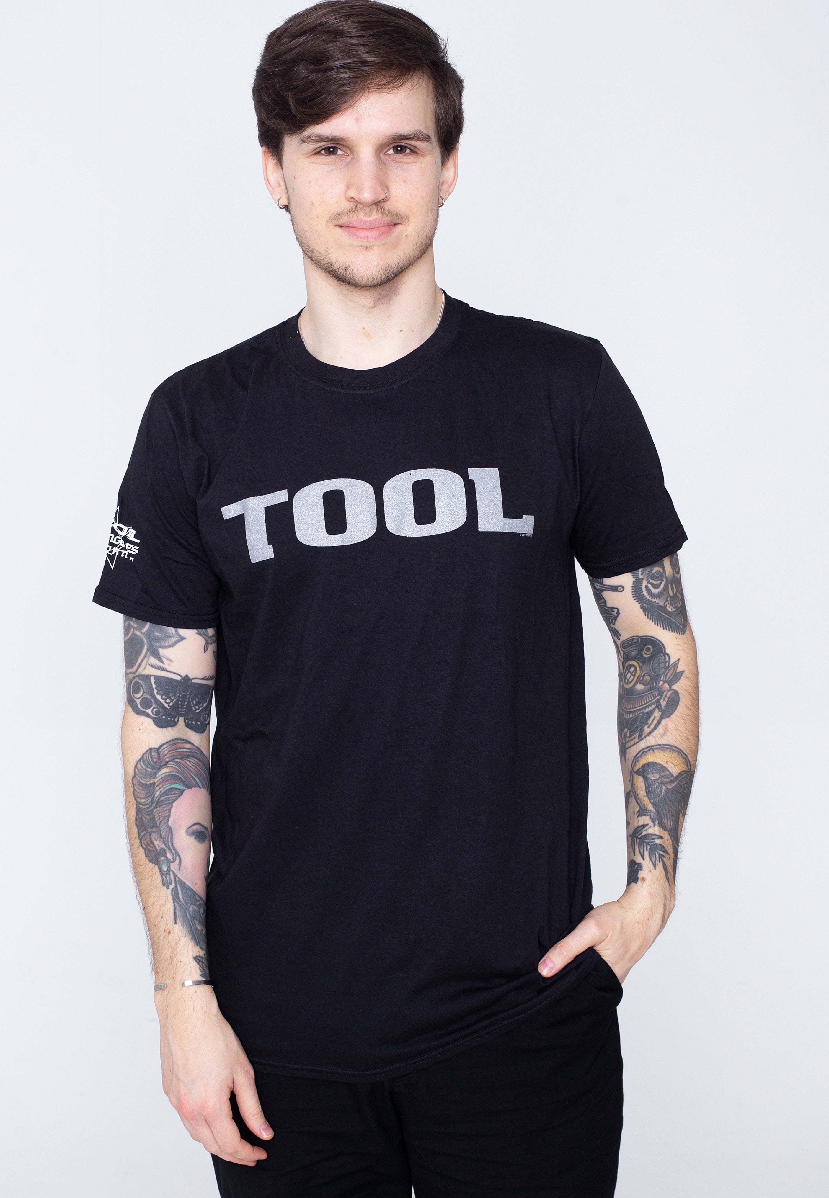 Tool - Metallic Silver Logo (Sleeve Print) - T-Shirt | Men-Image