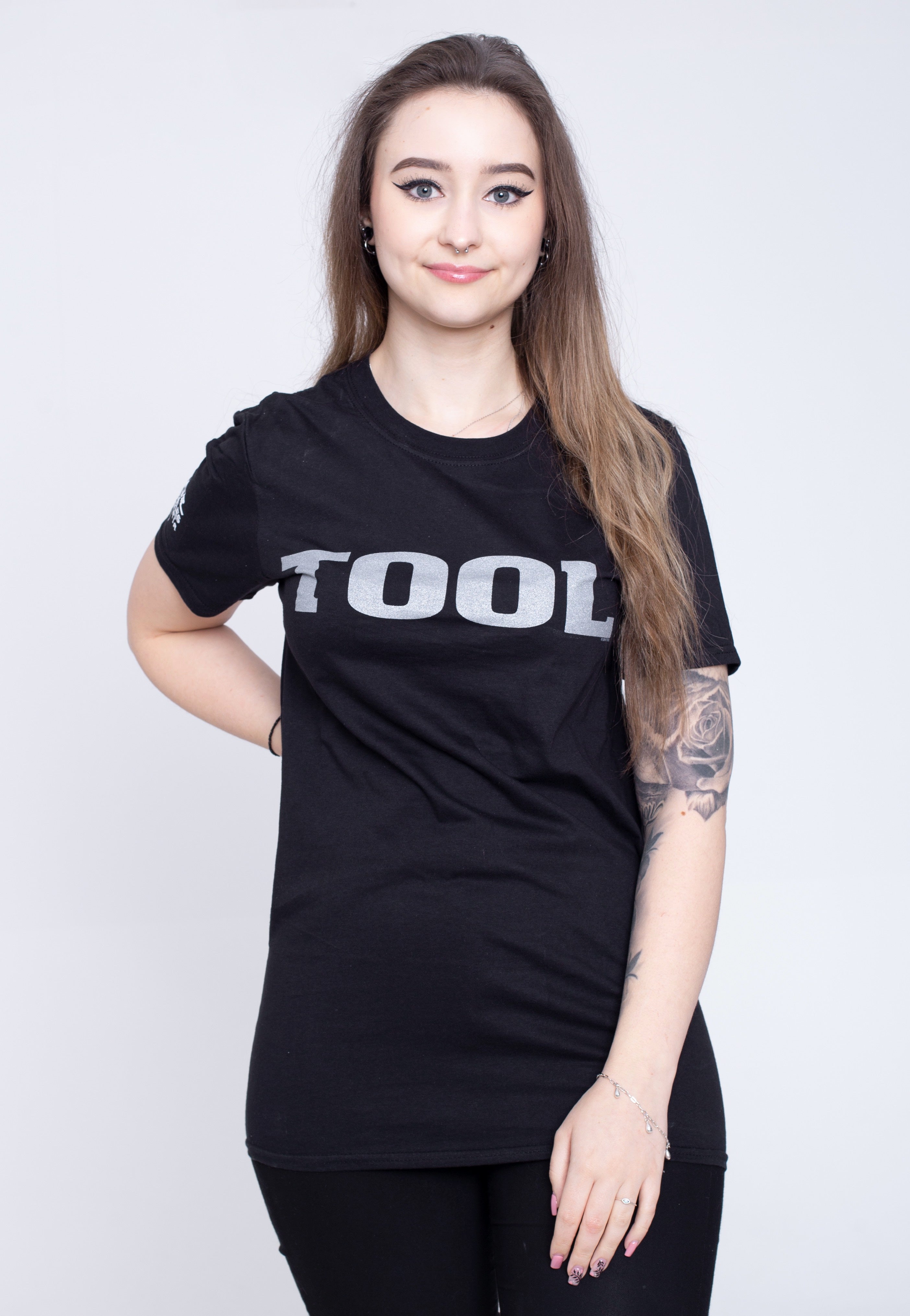 Tool - Metallic Silver Logo (Sleeve Print) - T-Shirt | Women-Image