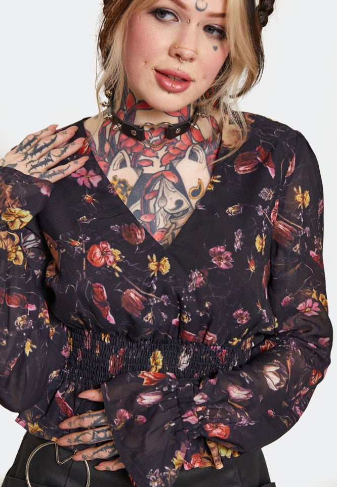 Jawbreaker - Garden Skull Print Multicoloured - Top | Women-Image