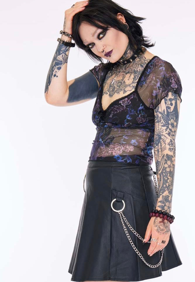 Jawbreaker - Night Crow Printed Mesh Black - Top | Women-Image