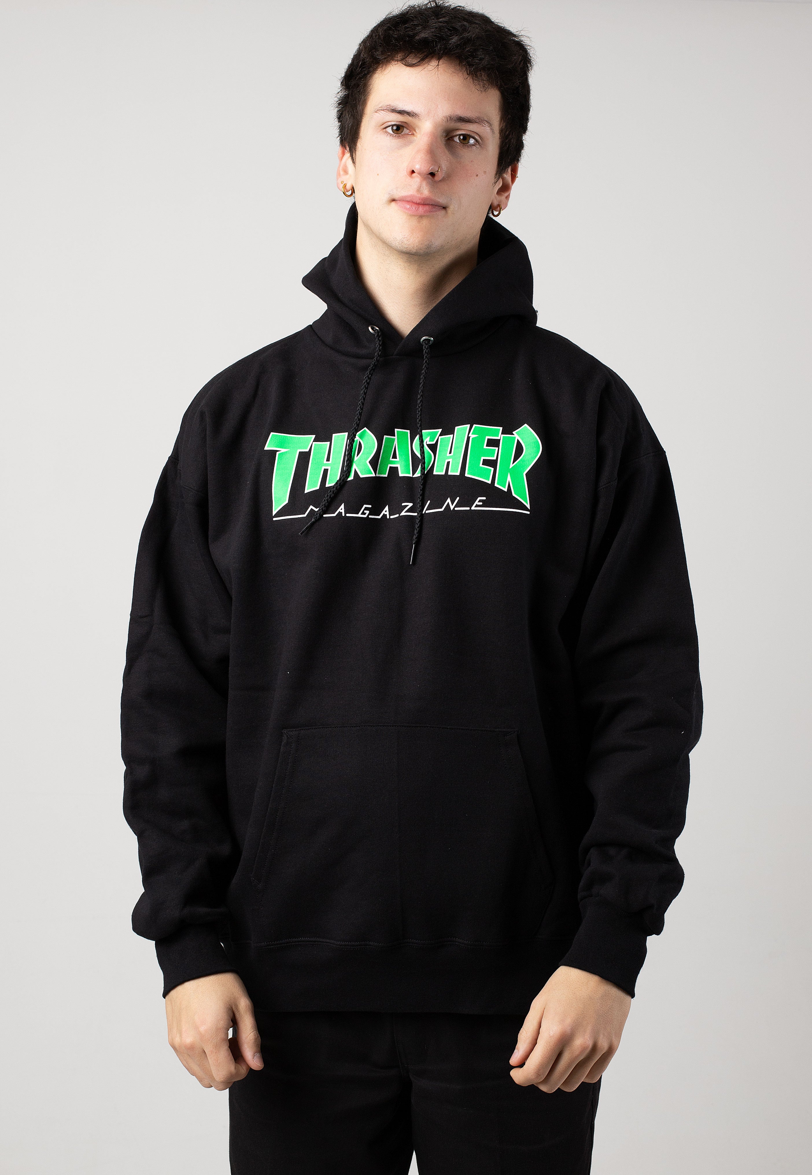 Thrasher - Outlined Black Green - Hoodie | Men-Image