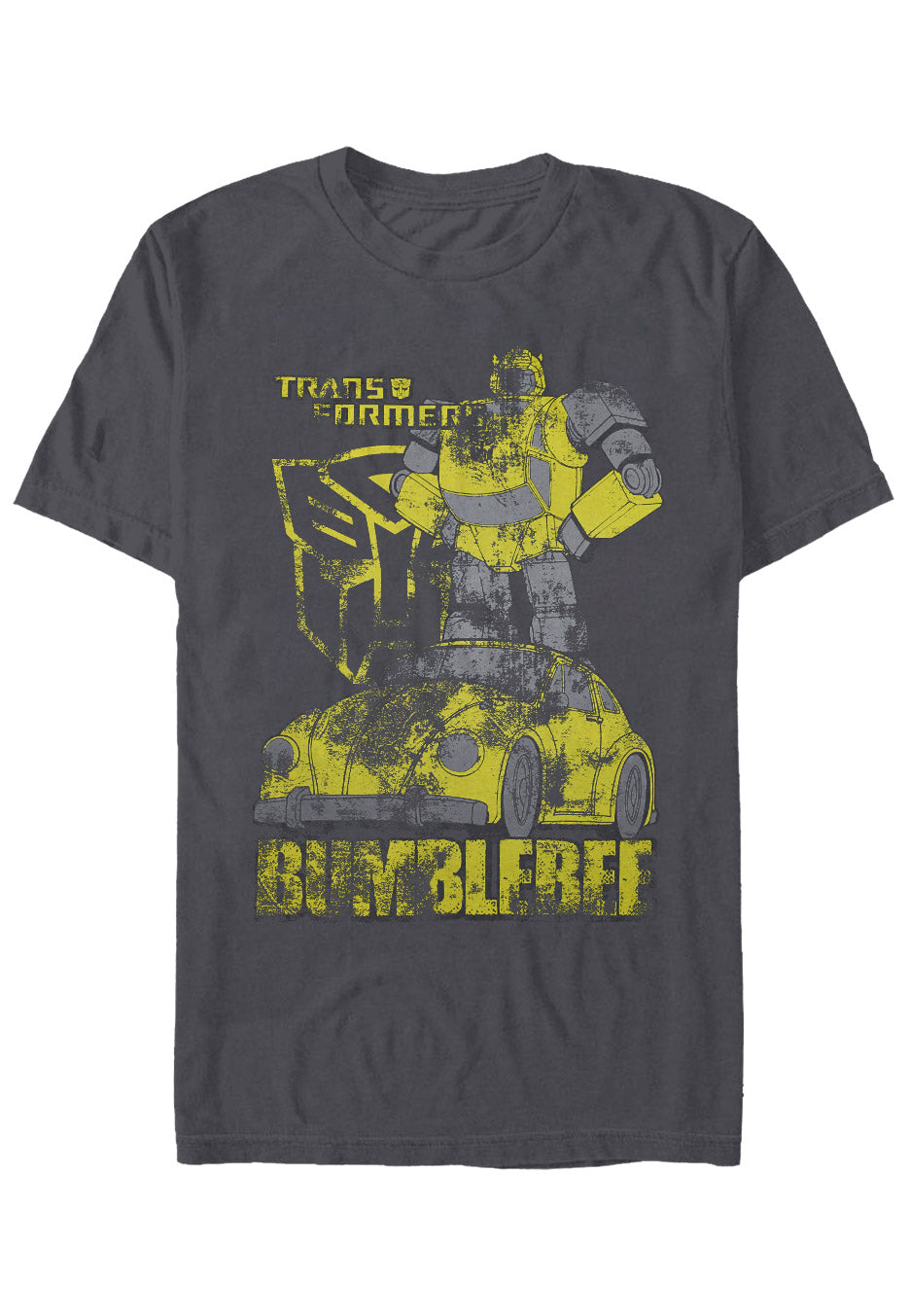 Transformers - Bumblebee Distressed Grey - T-Shirt | Neutral-Image