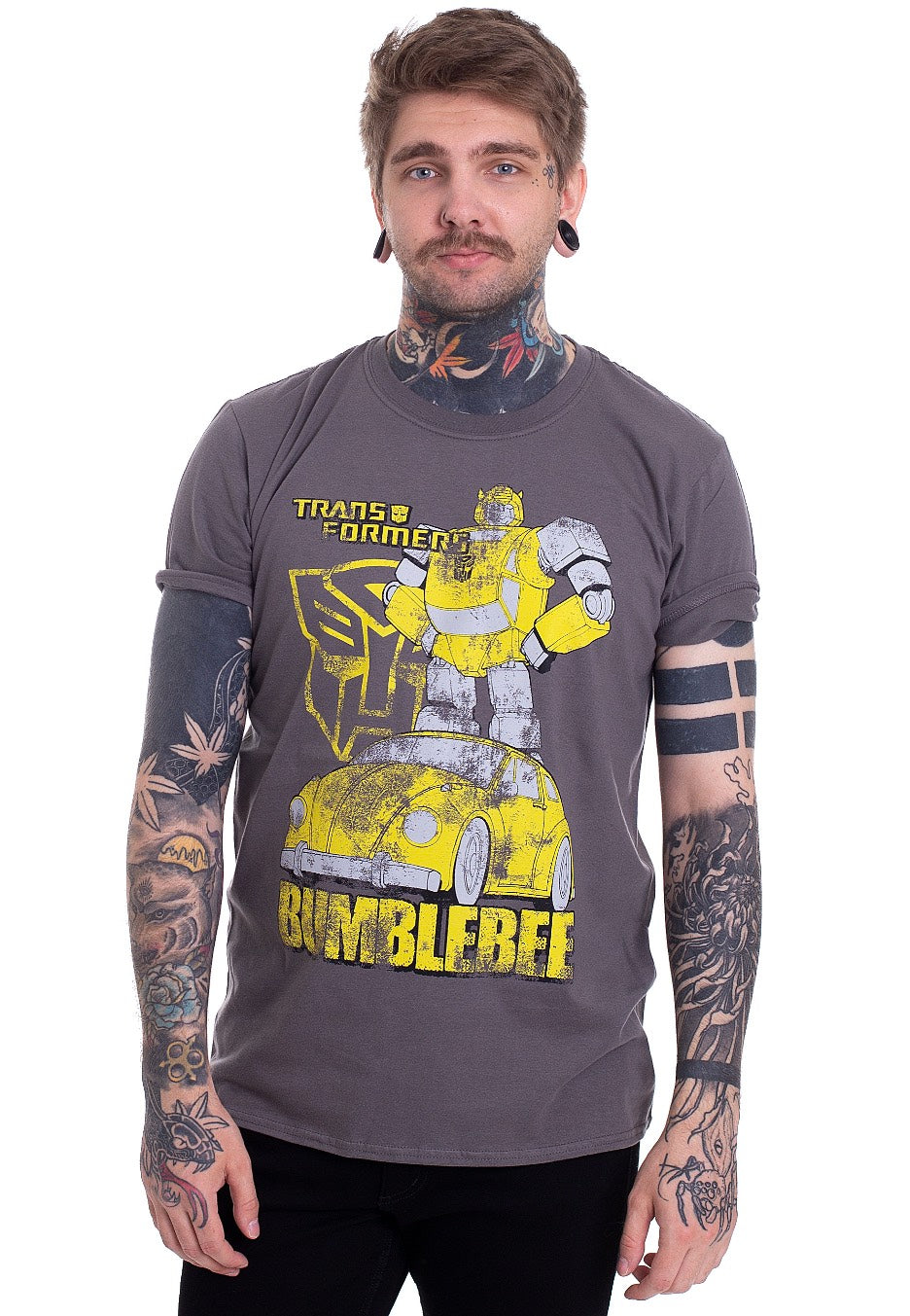 Transformers - Bumblebee Distressed Grey - T-Shirt | Men-Image