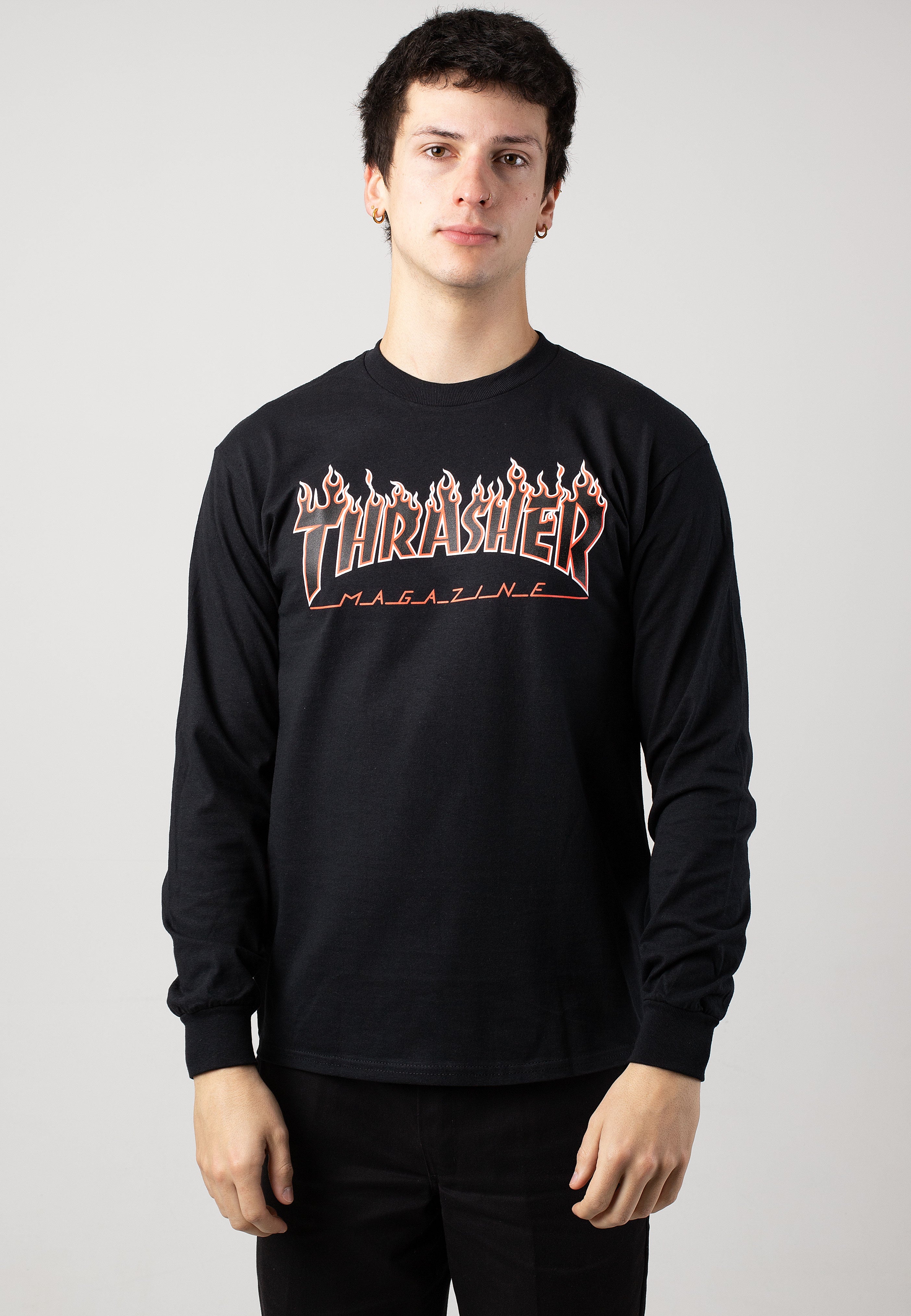 Thrasher - Flame Black Red - Longsleeve | Men-Image