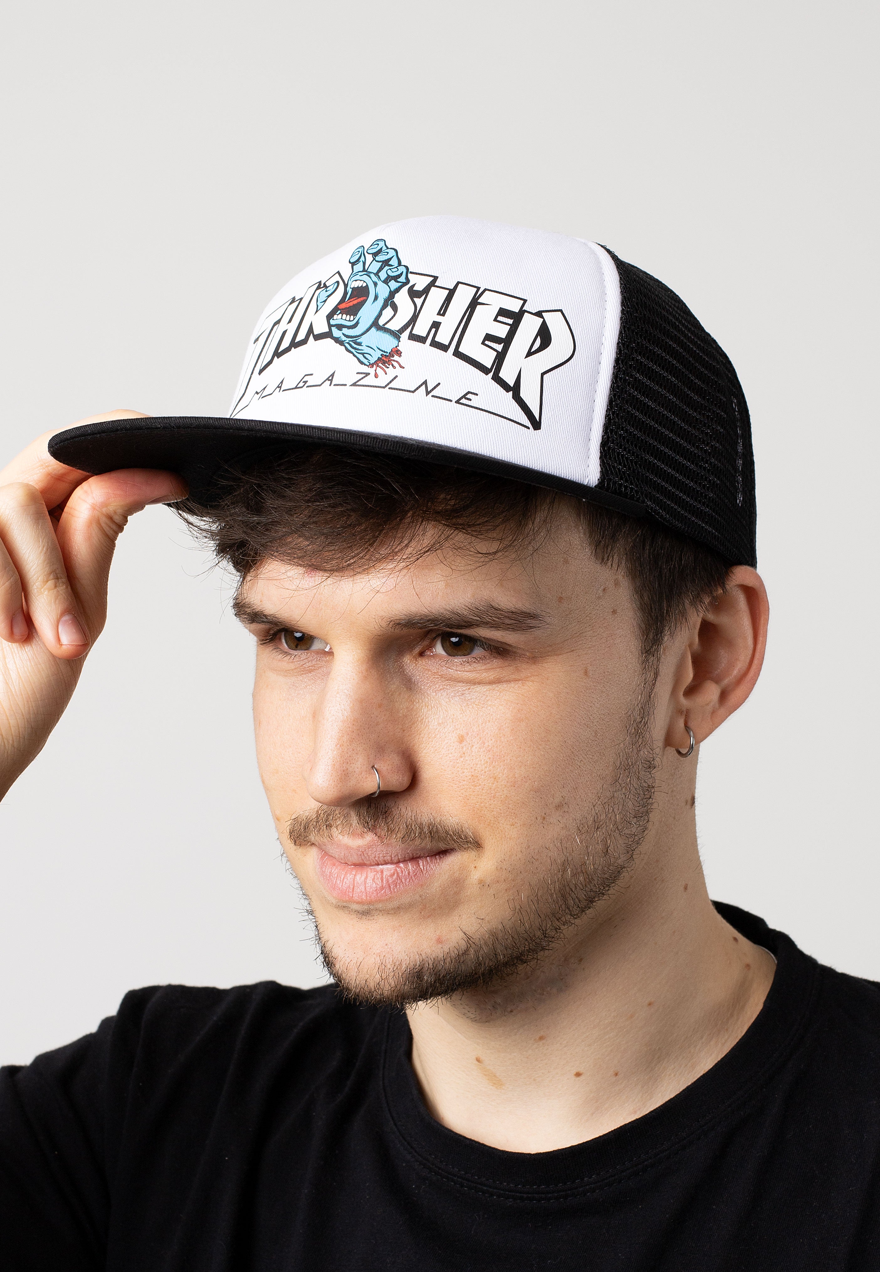 Thrasher x Santa Cruz - Screaming Logo Mesh White/Black - Cap | Neutral-Image