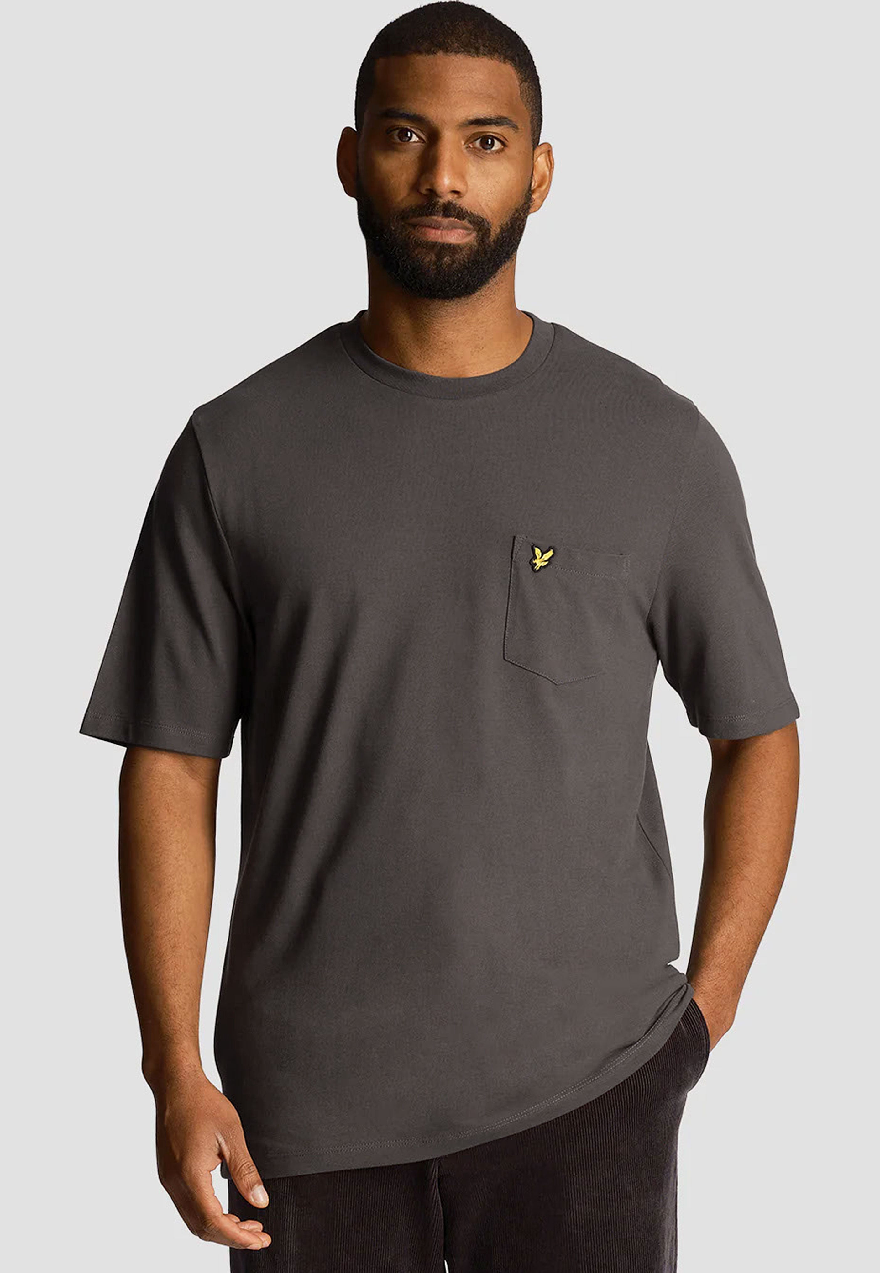 Lyle & Scott - Plain Pique Pocket Gunmetal - T-Shirt | Men-Image