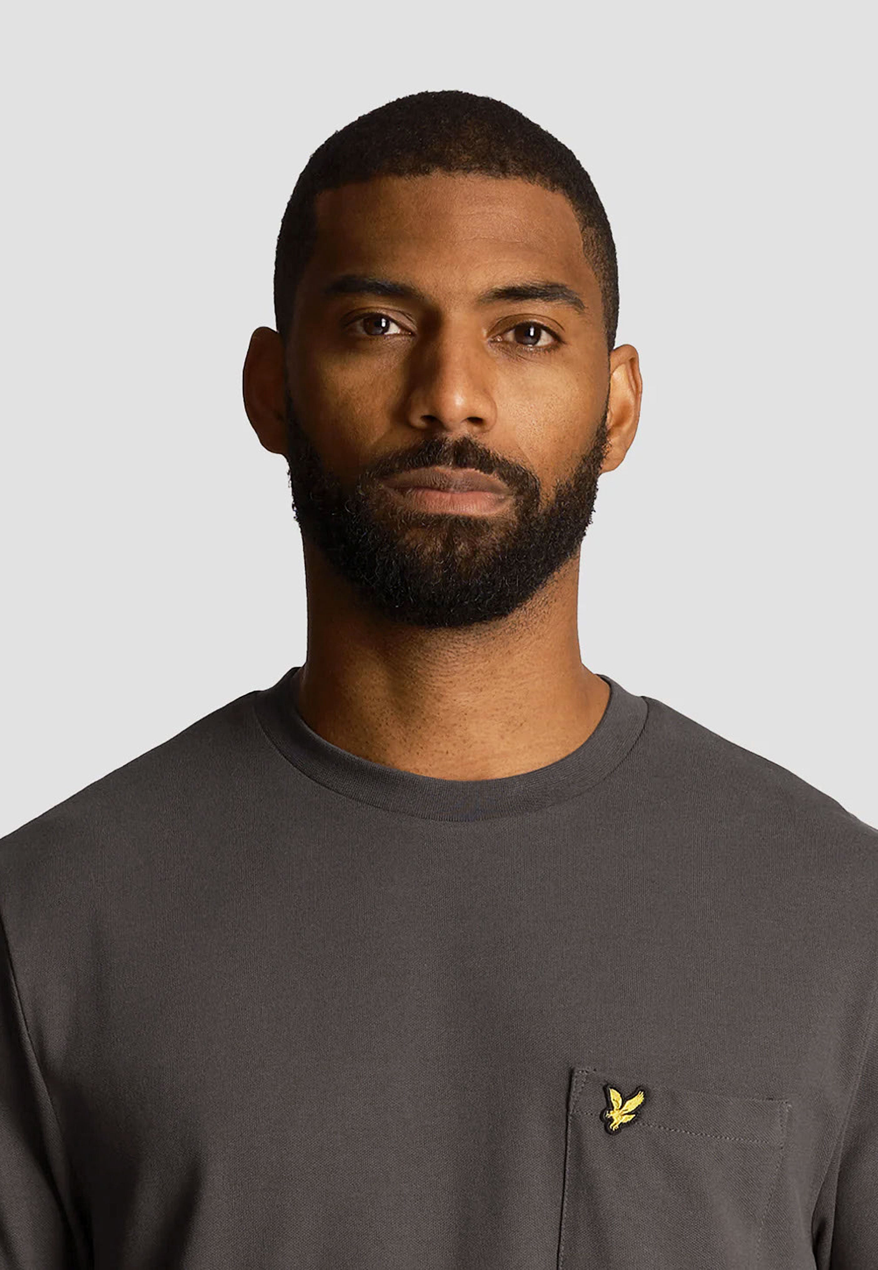 Lyle & Scott - Plain Pique Pocket Gunmetal - T-Shirt | Men-Image