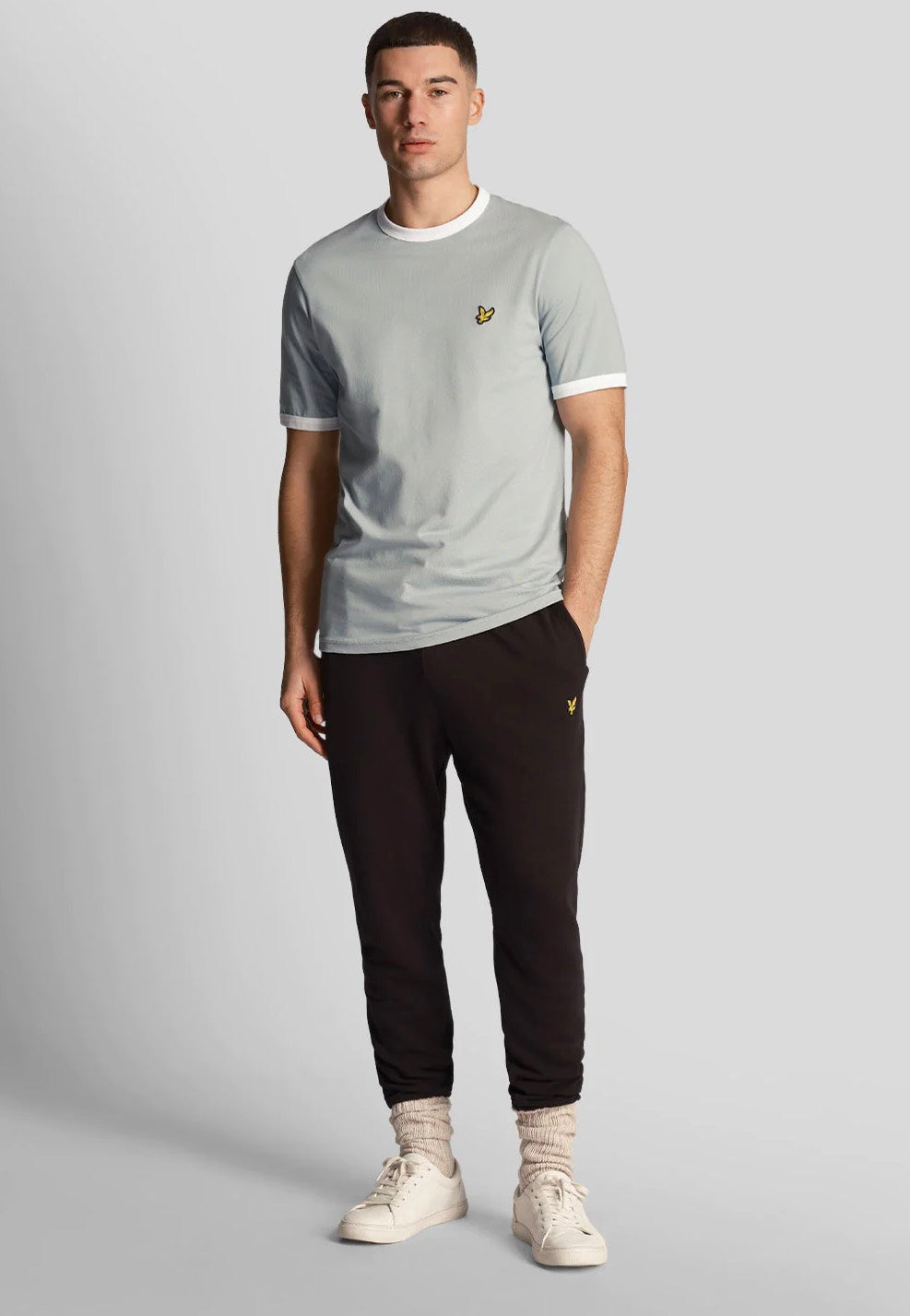 Lyle & Scott - Ringer Slate Blue/White - T-Shirt | Men-Image