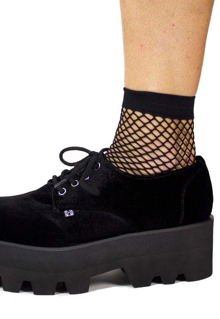 T.U.K. - QTR Top Band Toed Fishnet - Socks | Neutral-Image