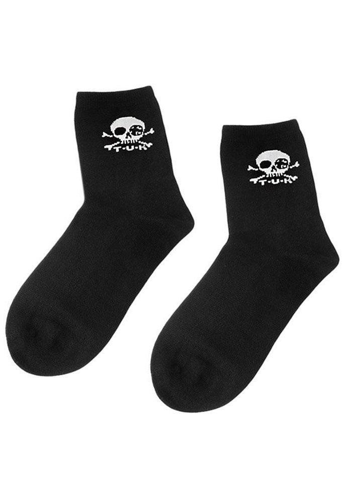 T.U.K. - Women Black/White Skull - Socks | Neutral-Image