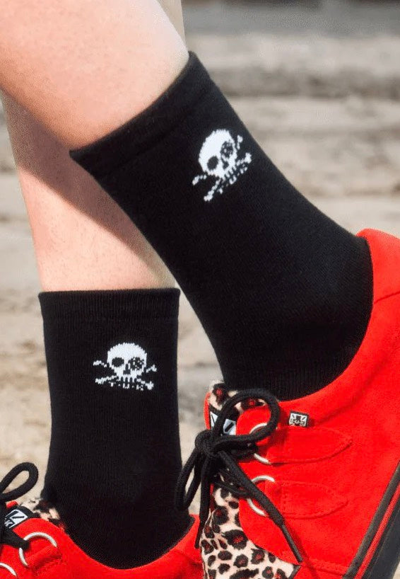 T.U.K. - Women Black/White Skull - Socks | Neutral-Image