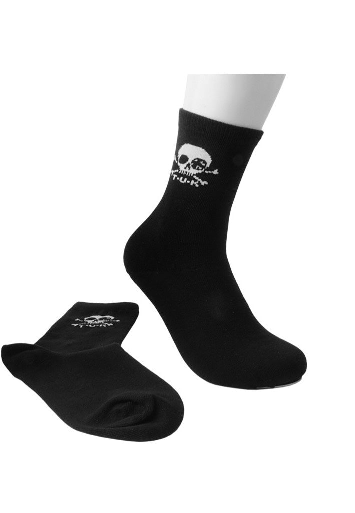 T.U.K. - Black/White Skull - Socks | Neutral-Image