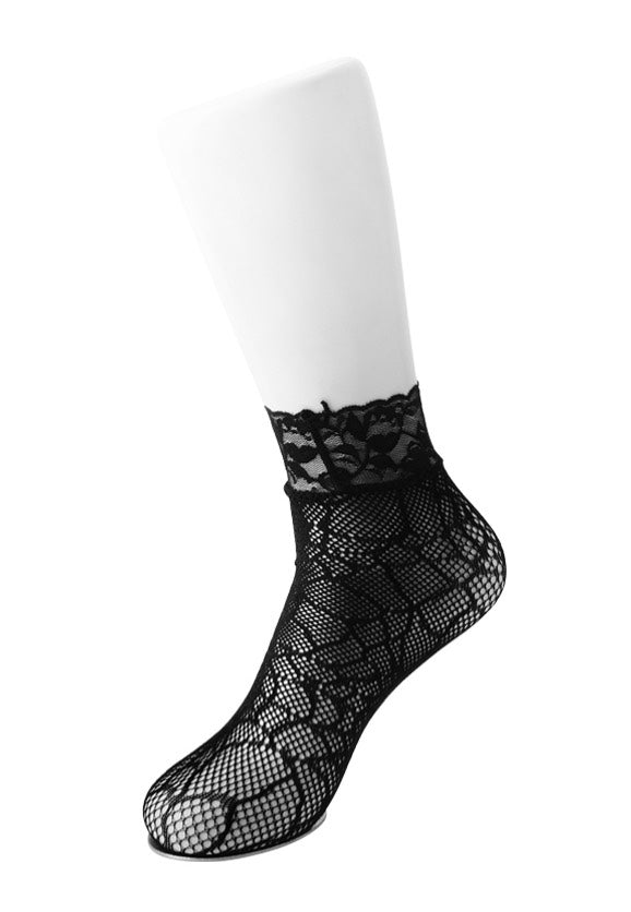 T.U.K. - Spiderweb Lace Fishnet - Socks | Neutral-Image