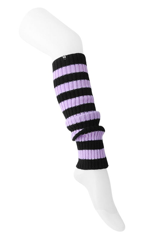 T.U.K. - Legging Purple Black Stripe Knit - Legwarmer | Neutral-Image