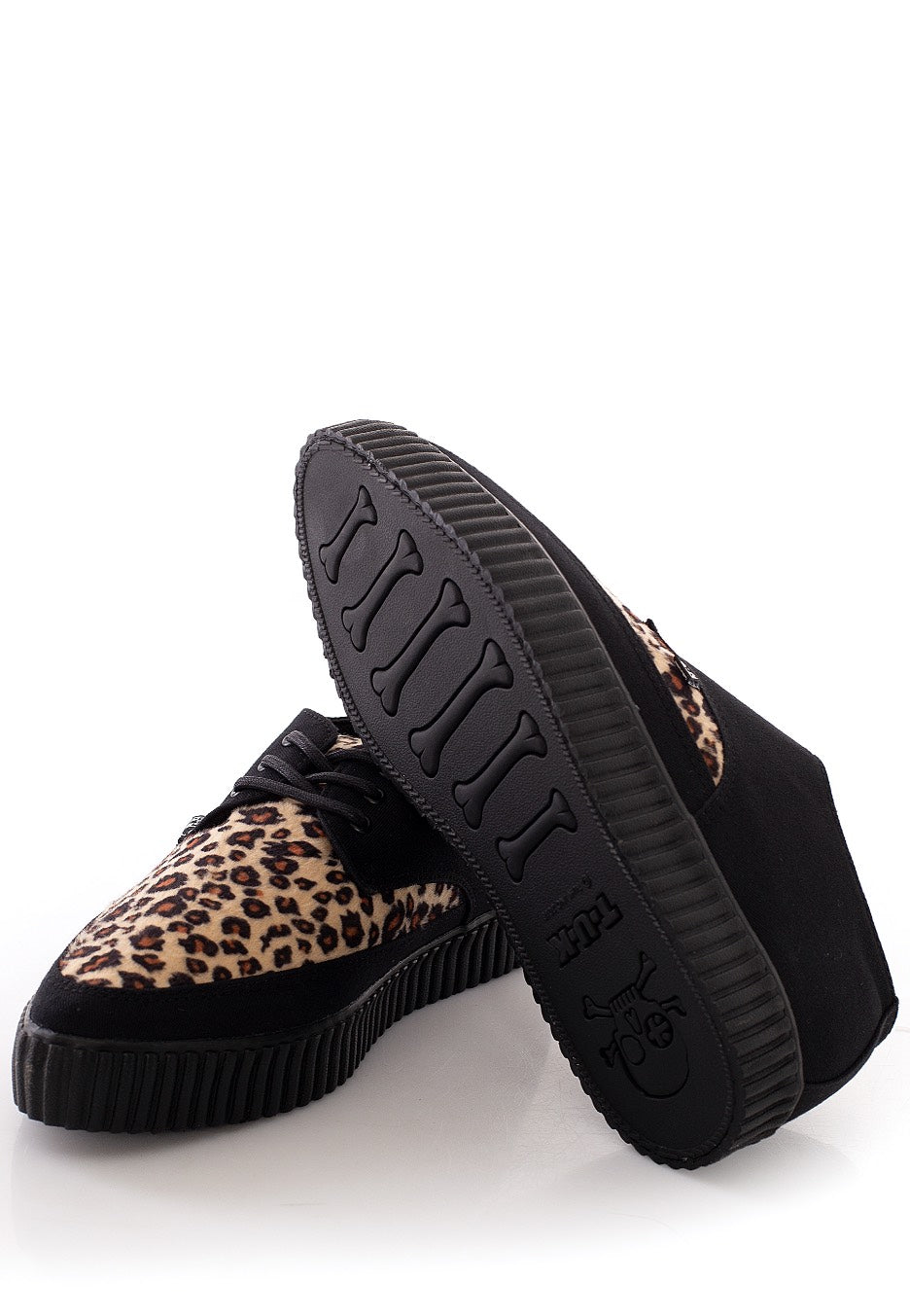 T.U.K. - Pointed Creeper Tan Leopard Vamp - Girl Shoes | Women-Image