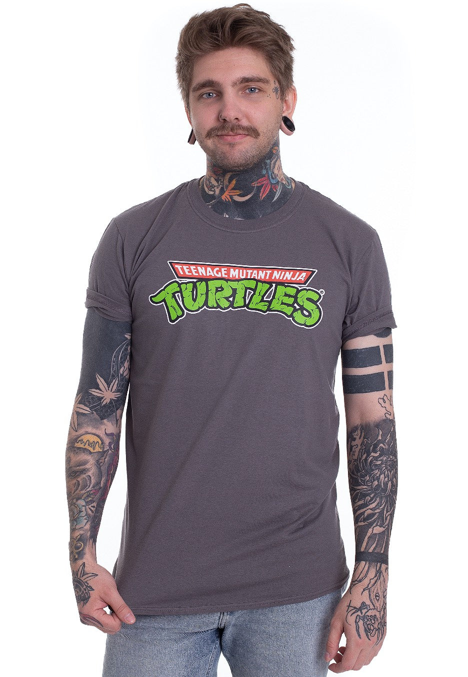 Turtles - TMNT Classic Logo Grey - T-Shirt | Men-Image