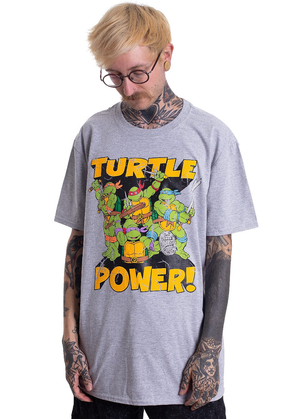 Turtles - TMNT Turtle Power! Grey - T-Shirt | Men-Image