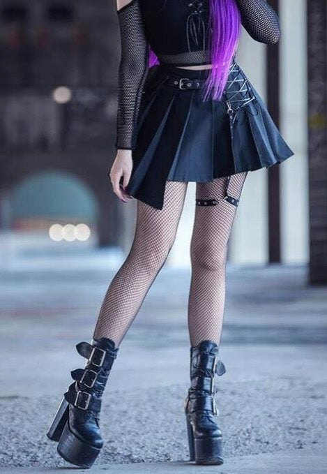 Dark In Love - Punk Rock Locomotive Irreqular Black - Skirt | Women-Image