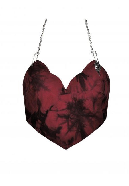 Dark In Love - Punk Dye Heart Shape Crop Red - Top | Women-Image