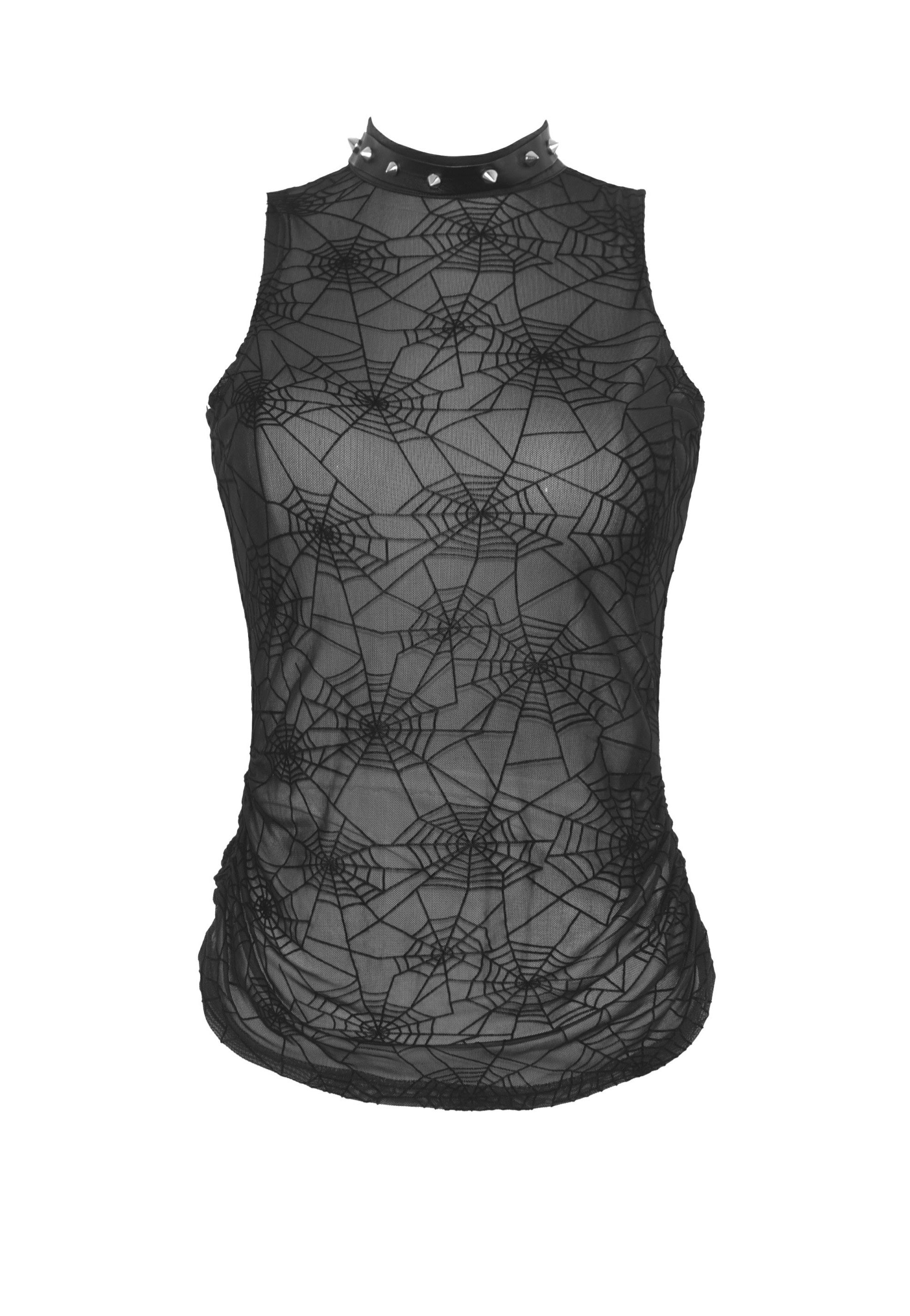 Dark In Love - Punk Spider Mesh Sleeveless - Top | Women-Image