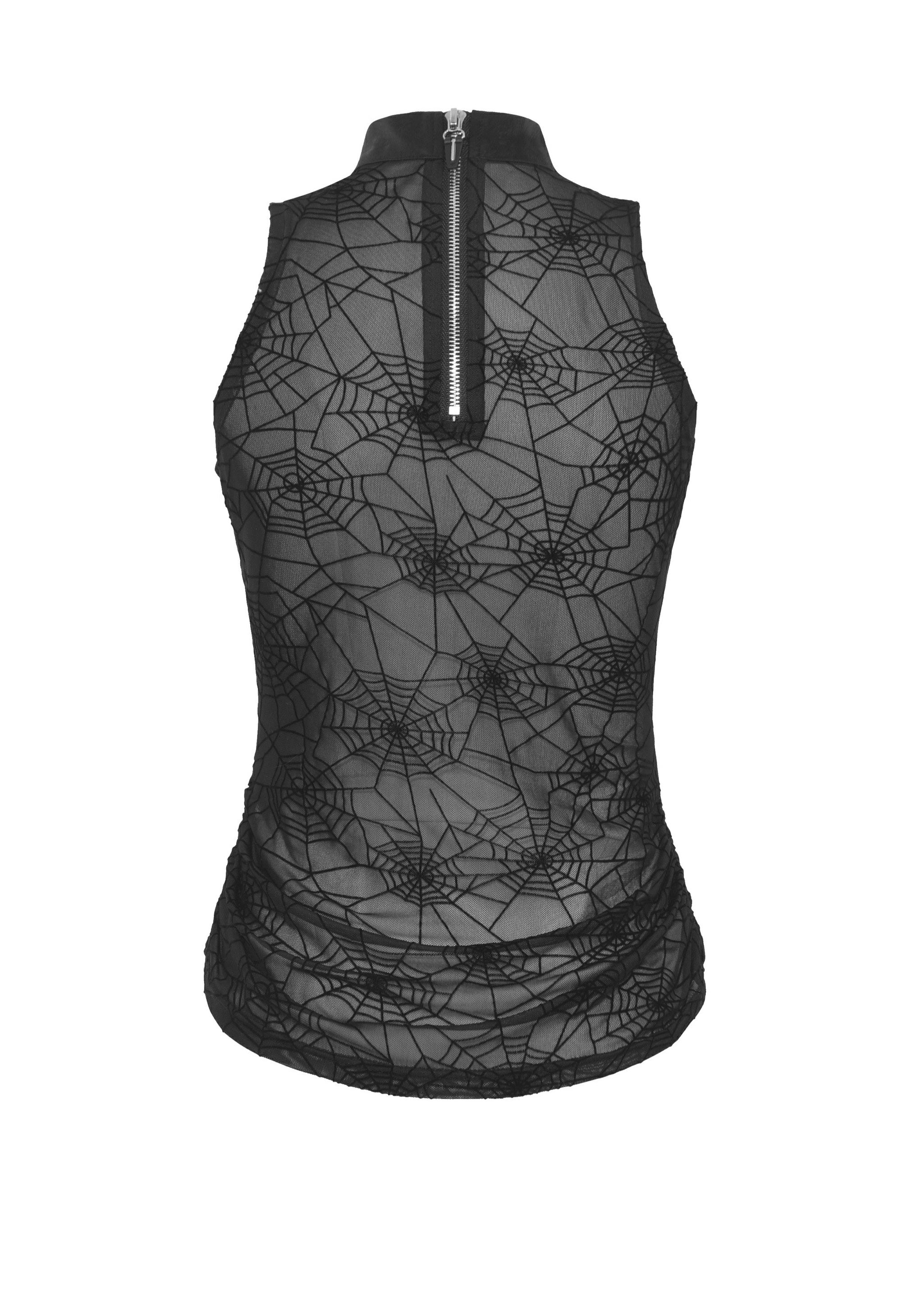 Dark In Love - Punk Spider Mesh Sleeveless - Top | Women-Image