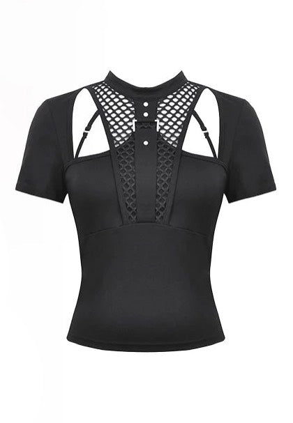 Dark In Love - Punk Hollow Sexy Mesh Black - Top | Women-Image