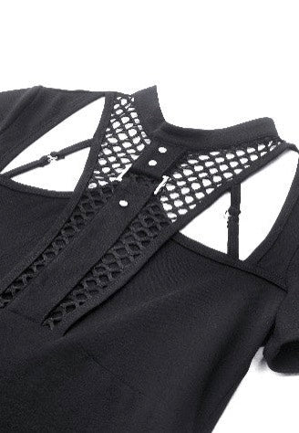 Dark In Love - Punk Hollow Sexy Mesh Black - Top | Women-Image