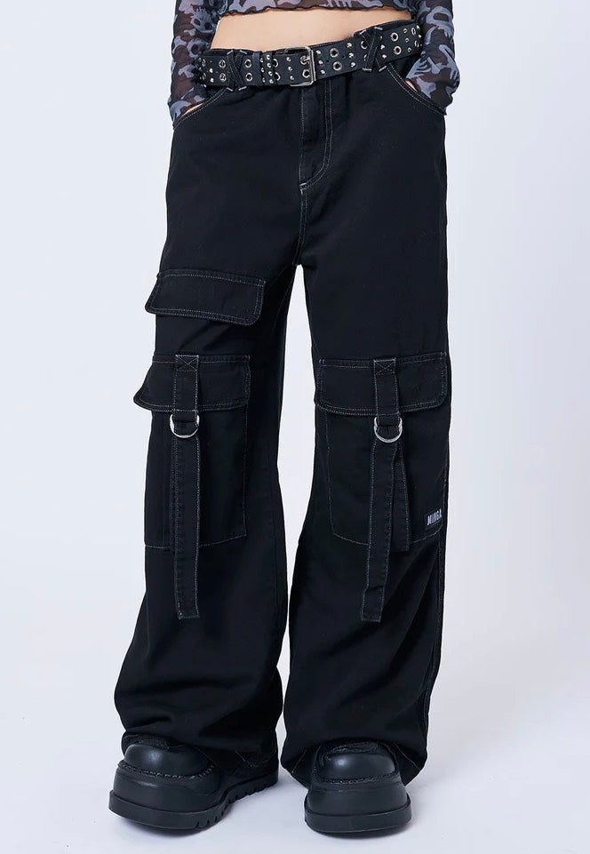 Minga London - Tyra Black Utility Pockets - Pants | Women-Image