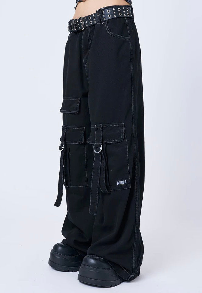 Minga London - Tyra Black Utility Pockets - Pants | Women-Image