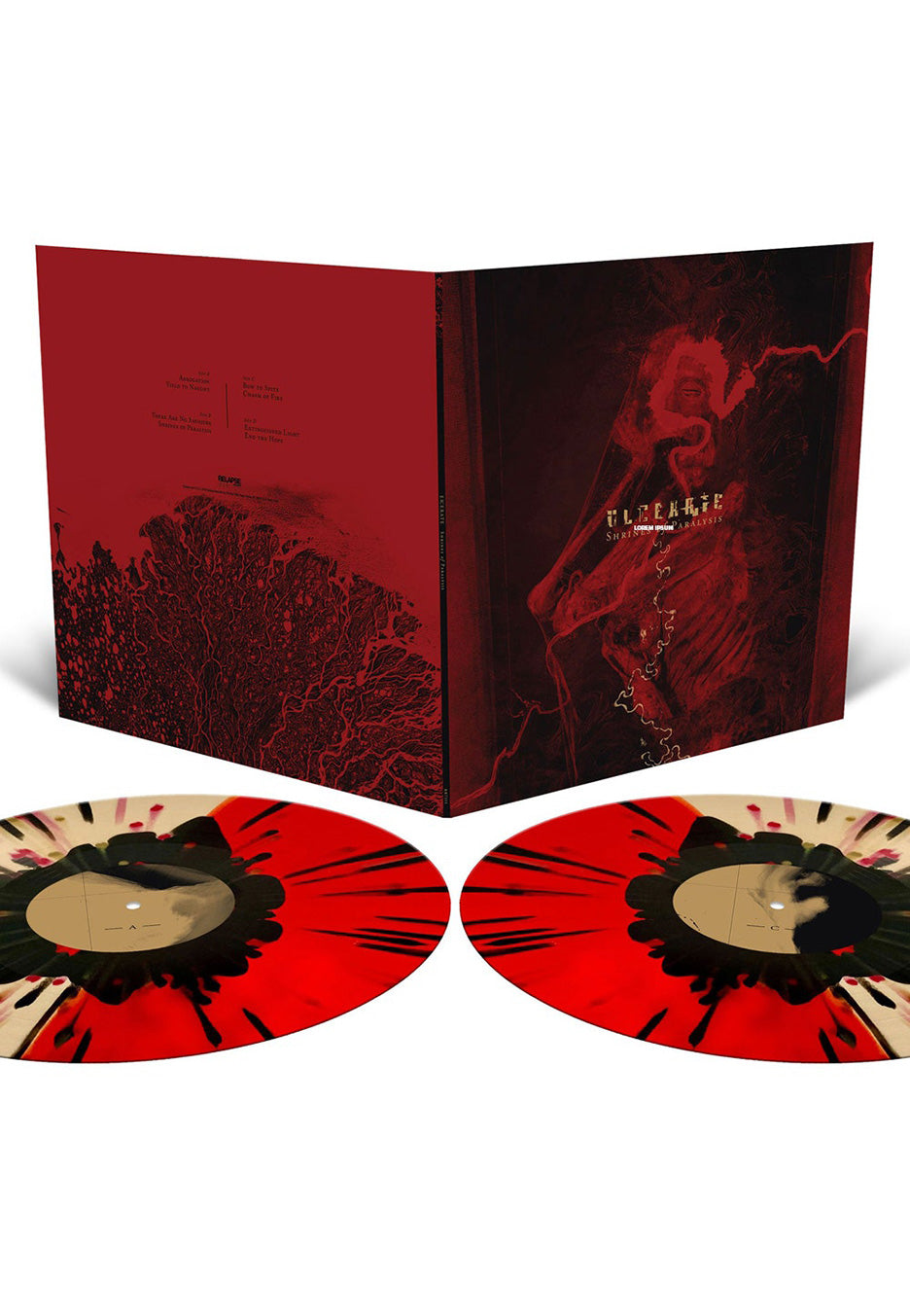 Ulcerate - Shrines Of Paralysis Black Inside Clear Gold/Blood Red Split w/ Red/Gold/Black - Splattered 2 Vinyl | Neutral-Image