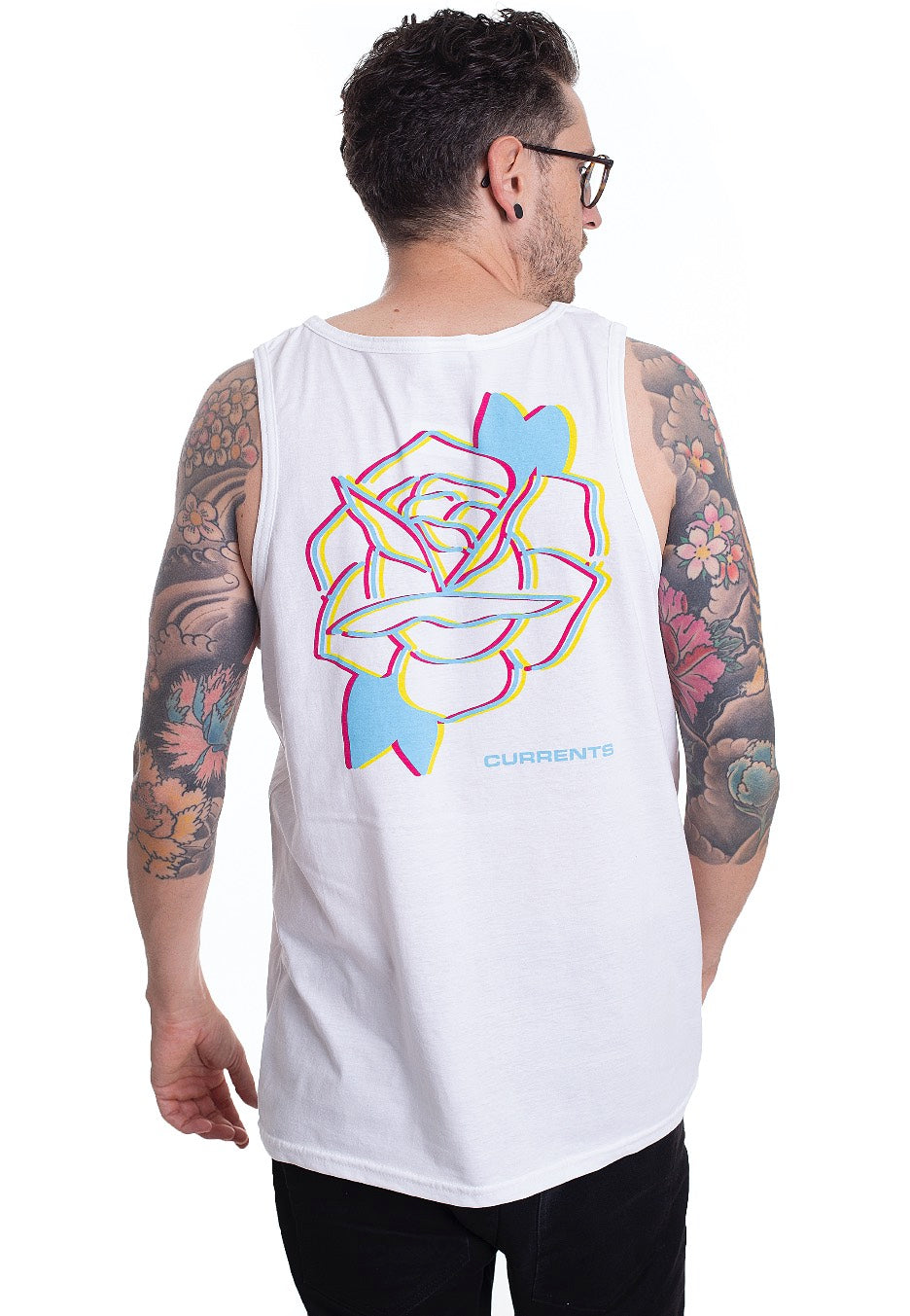 Currents - 3D Flower White - Tank | Men-Image