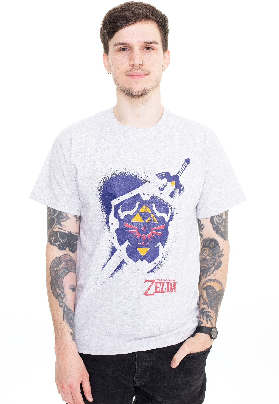 The Legend Of Zelda - Shield Grey - T-Shirt | Men-Image