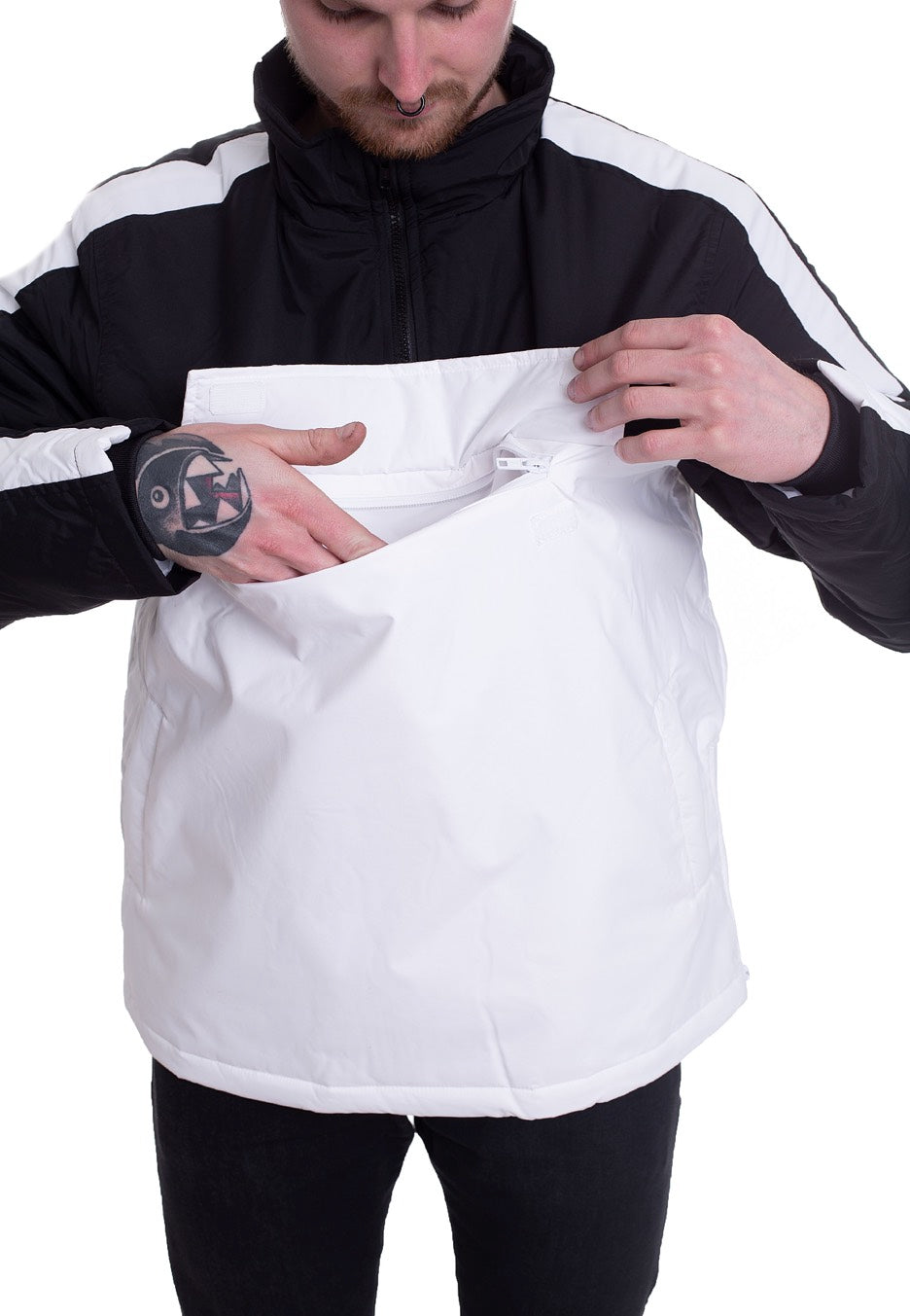 Urban Classics - 2-Tone Padded Pull Over White/Black - Jacket | Men-Image