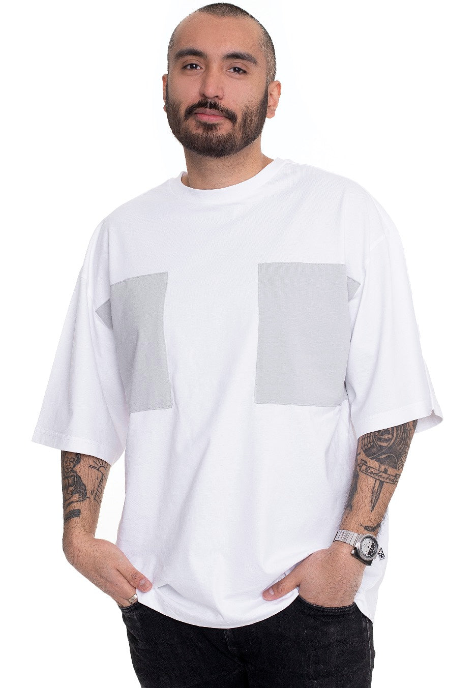 Urban Classics - Big Double Pocket White/Asphalt - T-Shirt | Men-Image