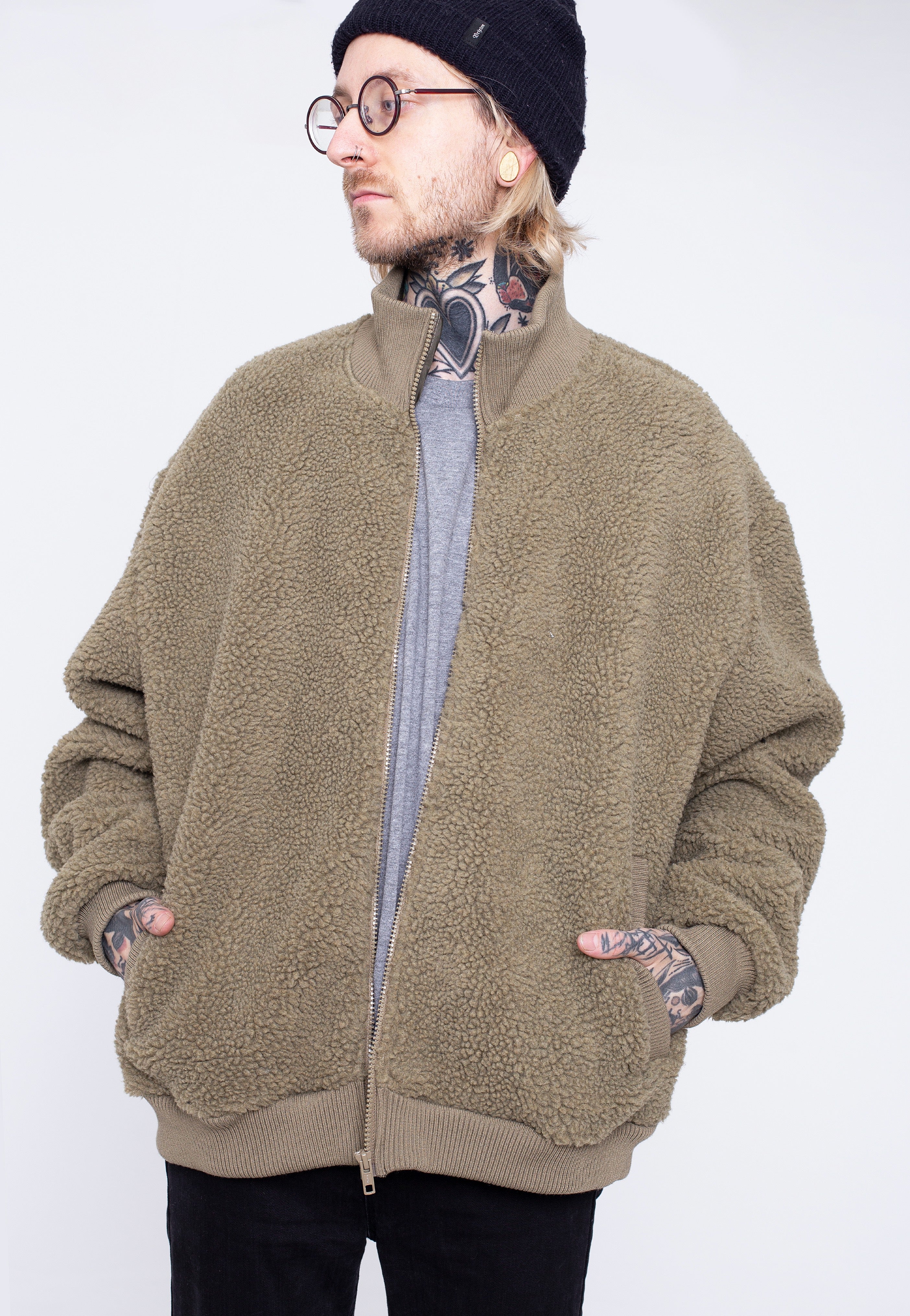 Urban Classics - Boxy Sherpa Tini Olive - Jacket | Men-Image