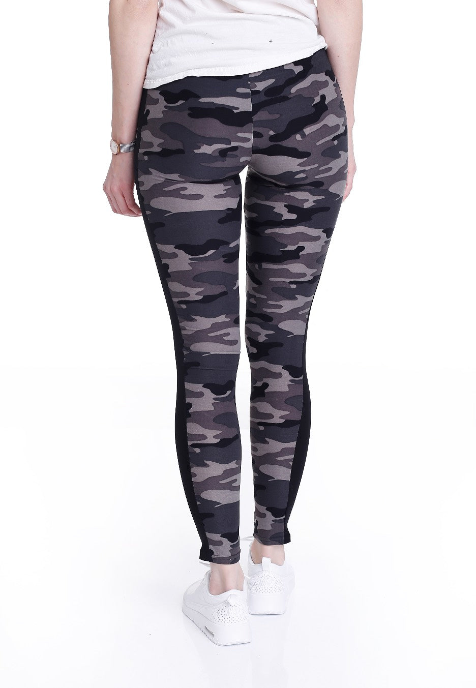 Urban Classics - Camo Stripe Darkcamo/Black - Leggings | Women-Image