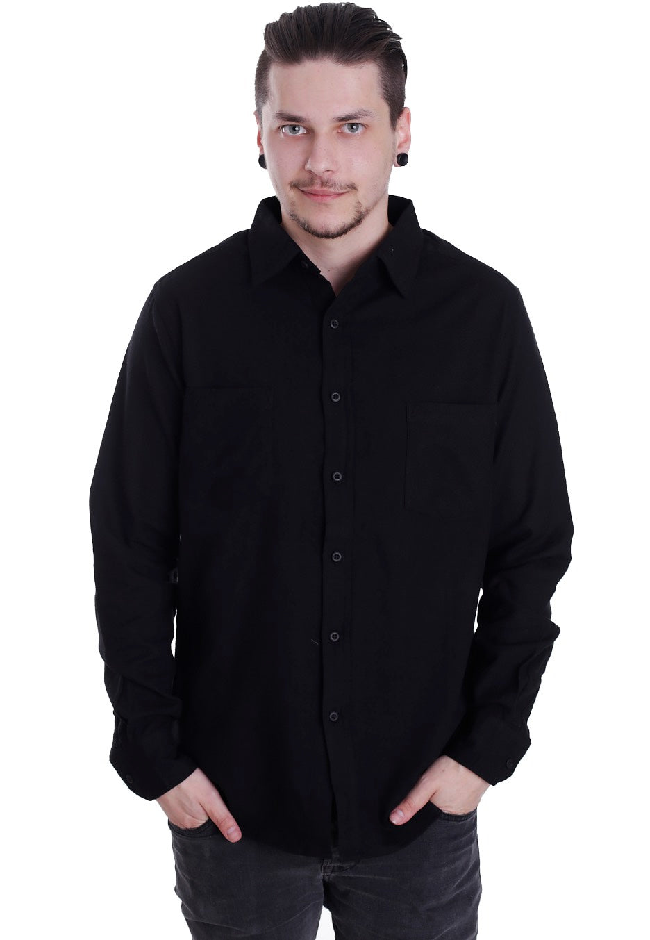 Urban Classics - Checked Flanell Black/Black - Shirt | Men-Image