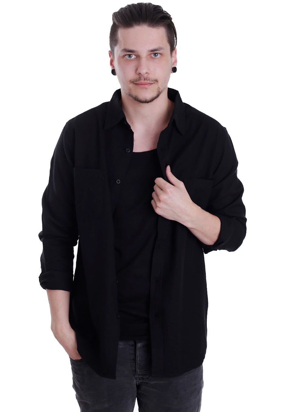 Urban Classics - Checked Flanell Black/Black - Shirt | Men-Image