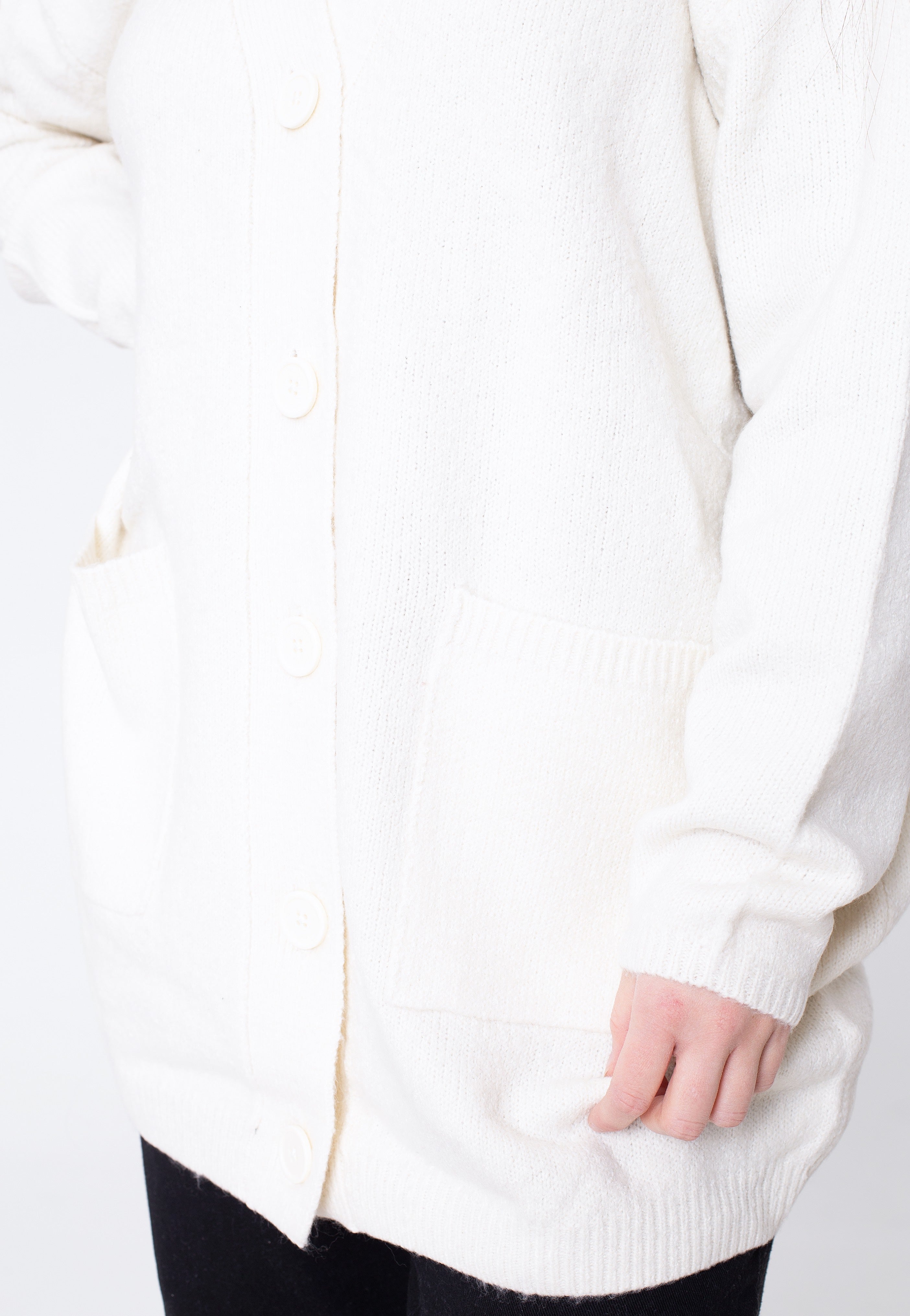 Urban Classics - Chunky Fluffy Knit White Sand - Cardigan | Women-Image